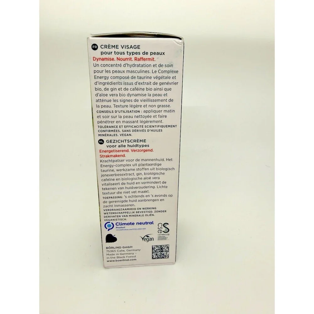ANNEMARIE Börlind MEN Face Cream w/Aloe‎ Vera Juniper Extract 1.69oz New NWB